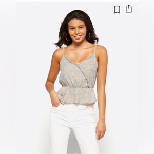 Lush peplum knit tank in mint size large